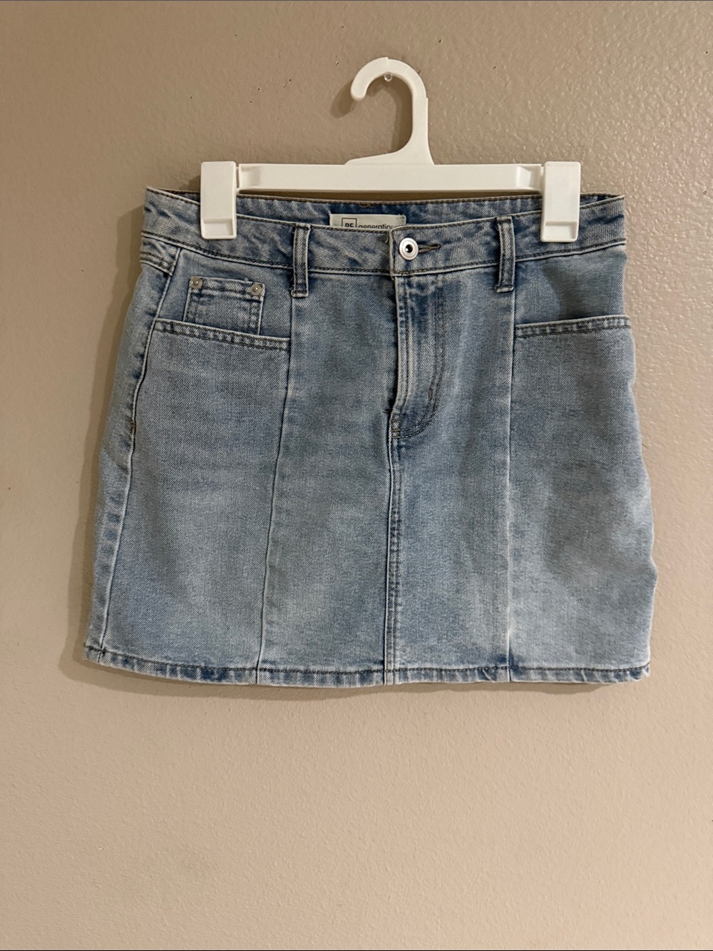 Celebrity Pink Light Blue Denim Mini Skirt